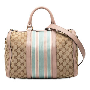 Pre-Loved Gucci Medium GG Canvas Web Joy Boston Bag